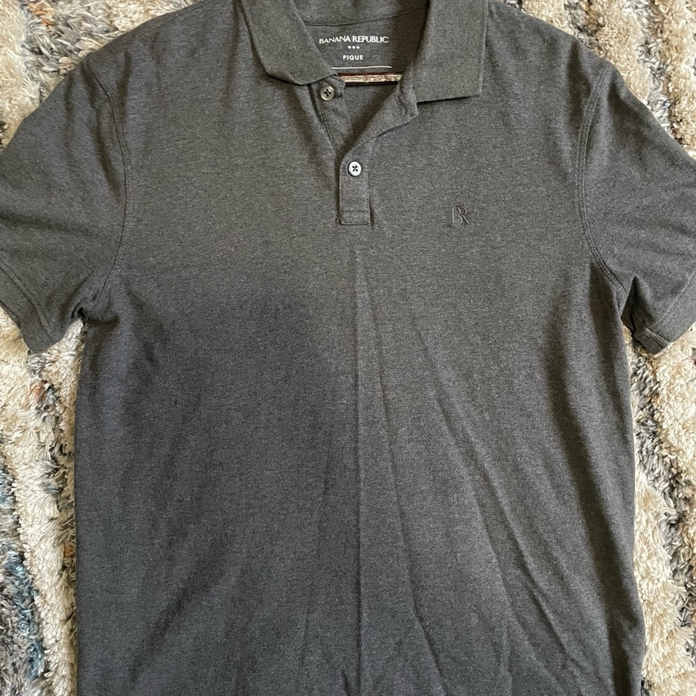 Banana Republic Men's Charcoal Polo Shirt